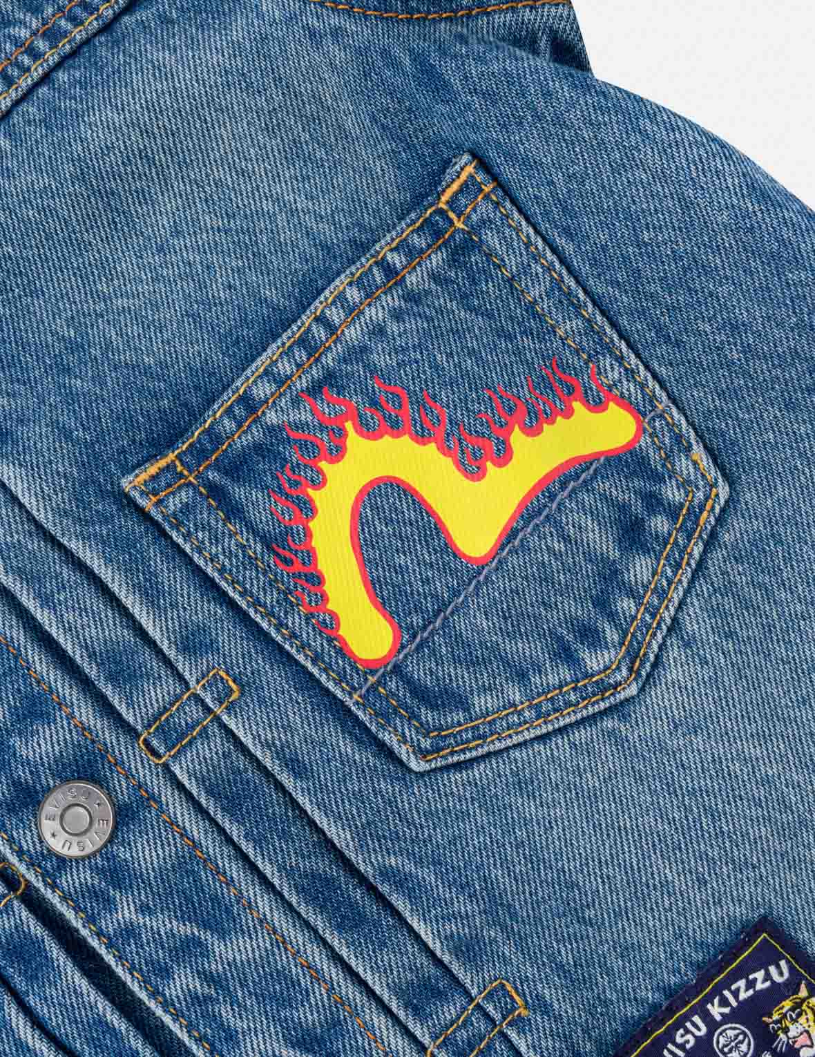 Leopard Head Embroidered Denim Jacket – EVISU
