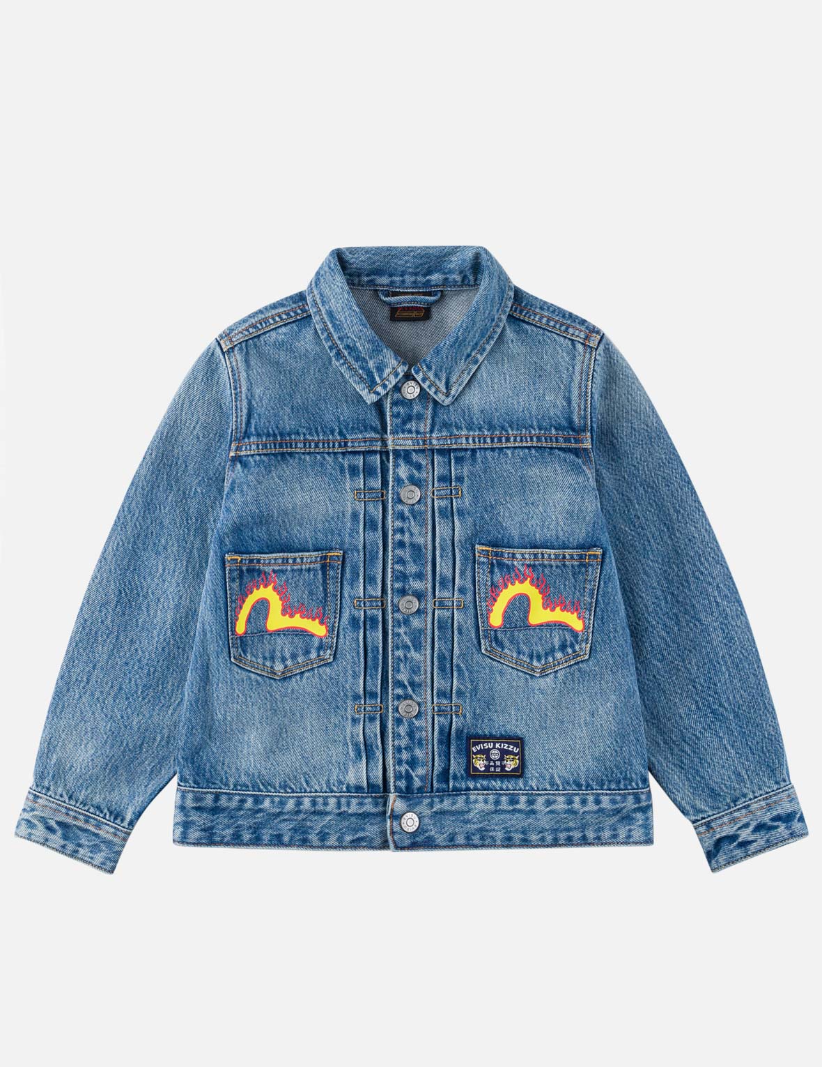Leopard Head Embroidered Denim Jacket – EVISU