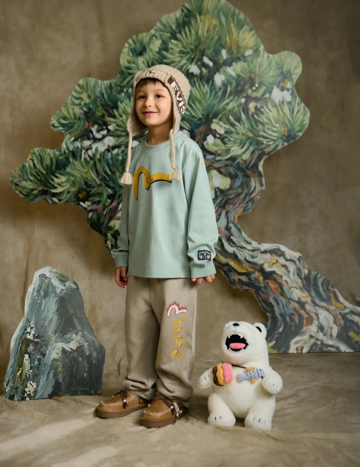 EVISU Earflap Beanie