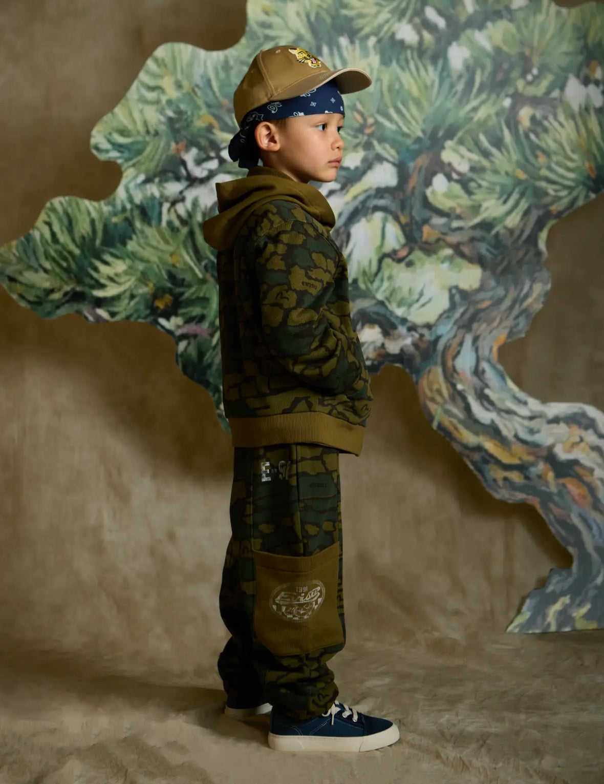 EVISU Logo Camouflage Sweatpants