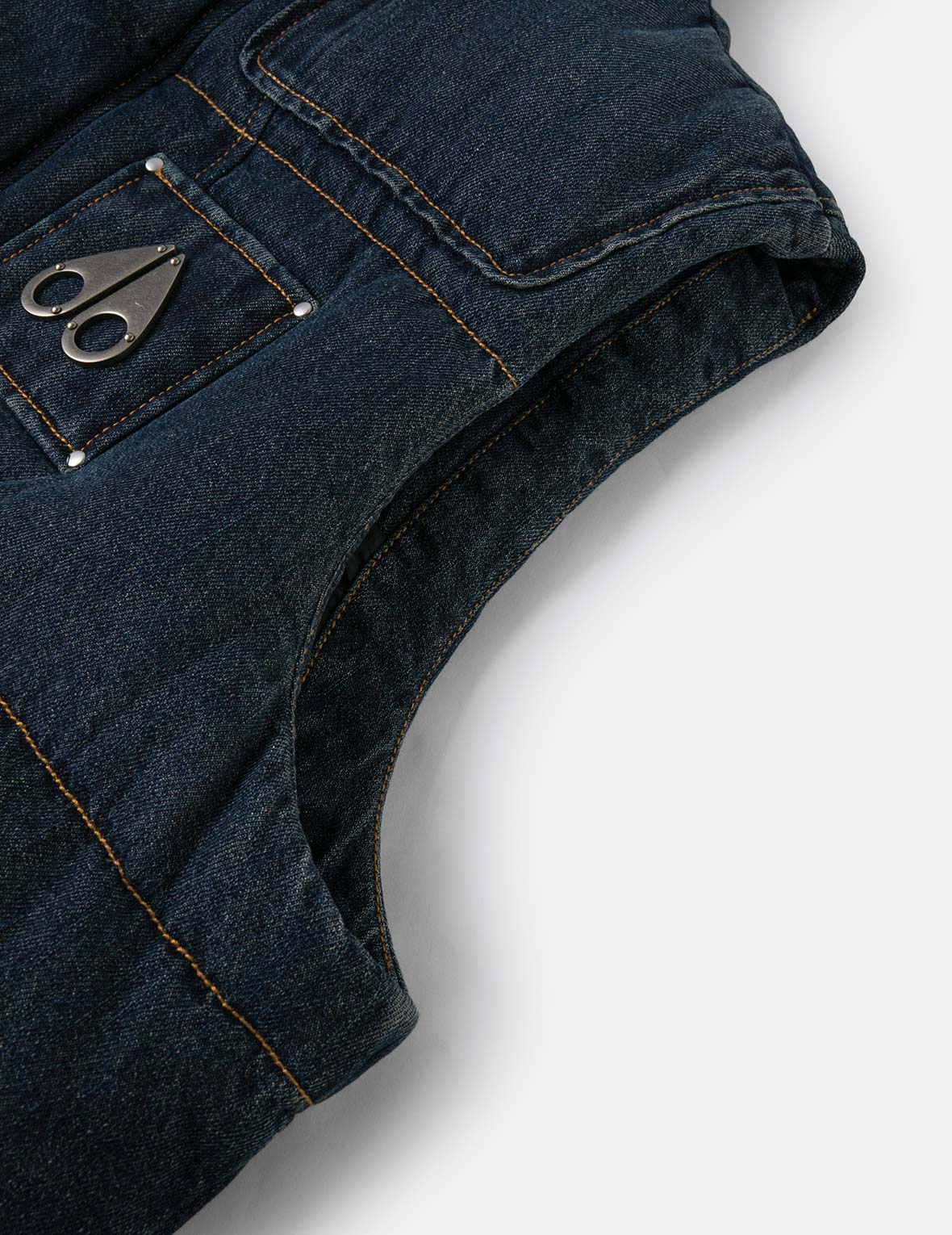 EVISU X MOOSE KNUCKLES Ukiyo-e Denim Vest Down