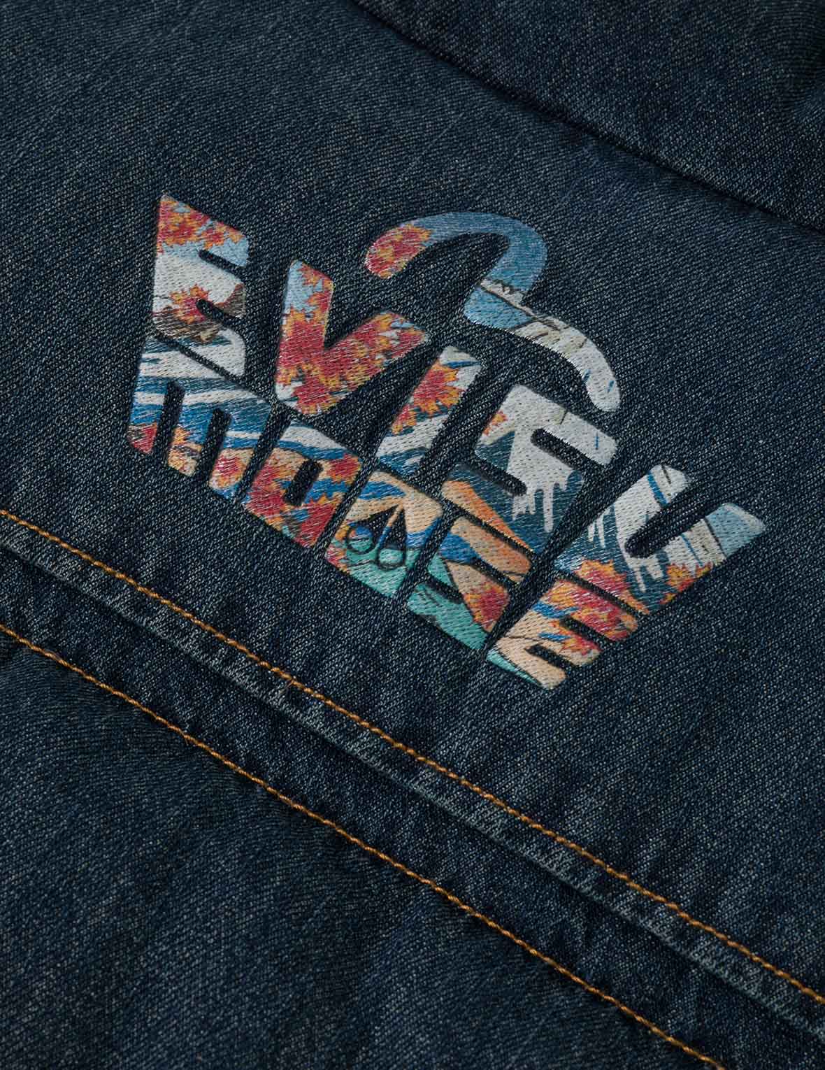 EVISU X MOOSE KNUCKLES Ukiyo-e Denim Vest Down