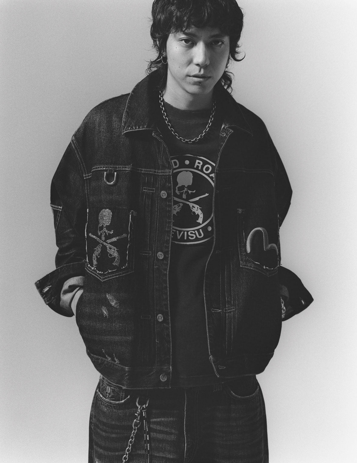 EVISU x mastermind JAPAN x roarguns 水洗多口袋Type II牛仔夹克