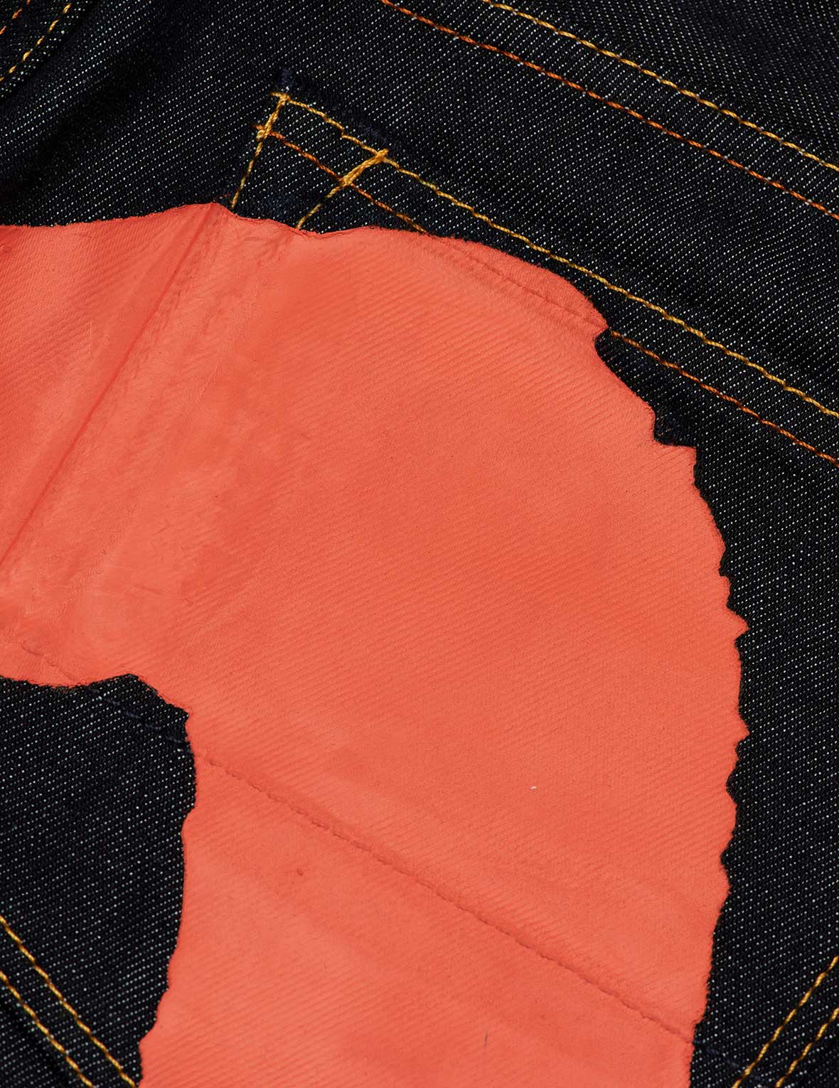 Orange Brushstroke Daicock Slim Straight fit Jeans #2010