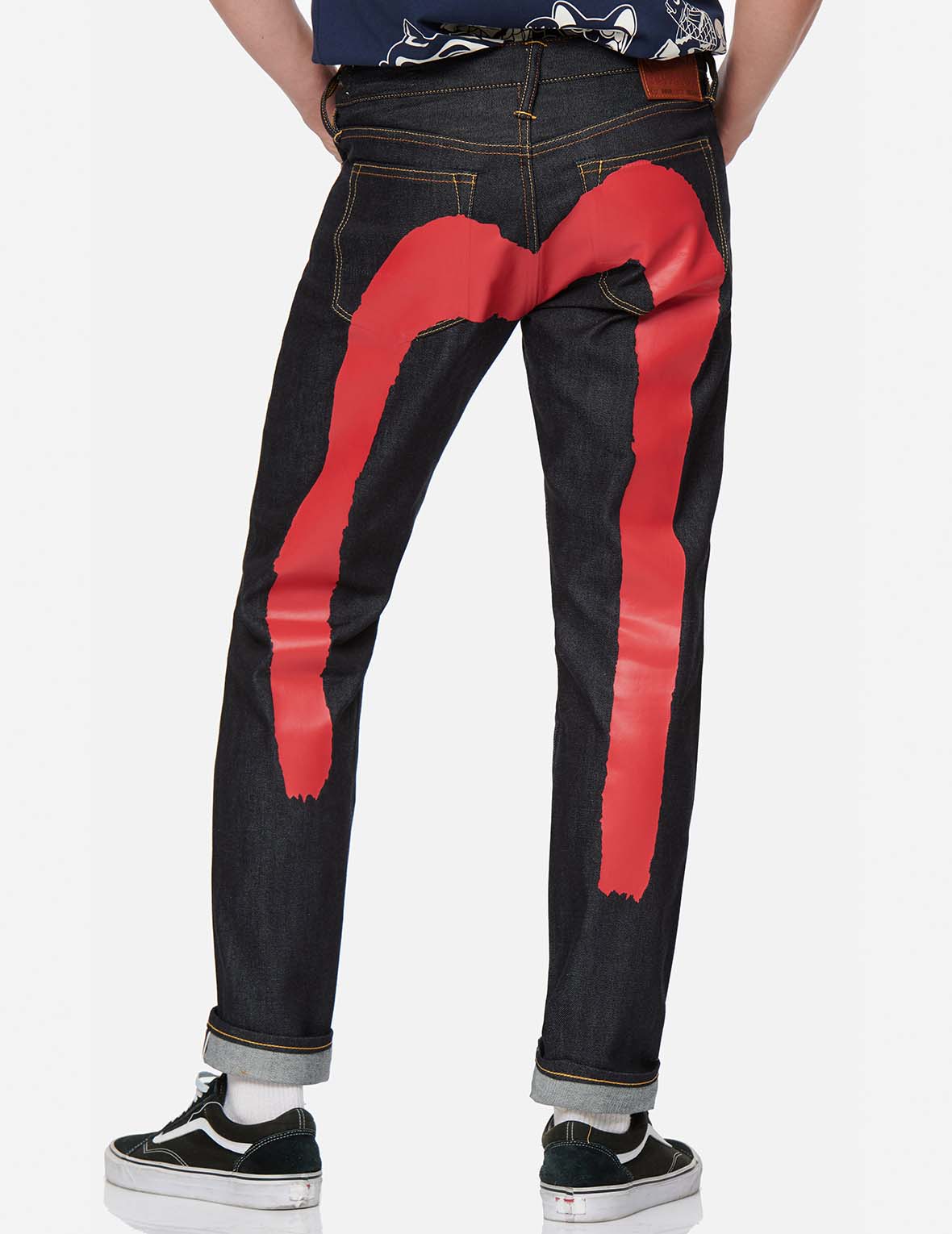 Evisu red deals daicock jeans