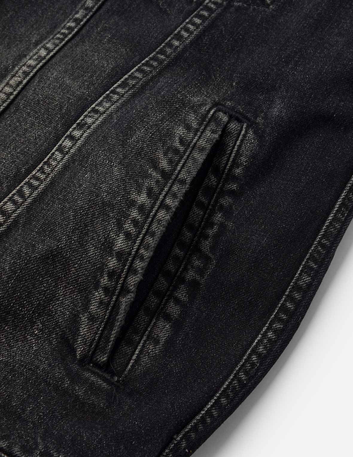 Seagull Embroidery Regular Fit Denim Rider Jacket