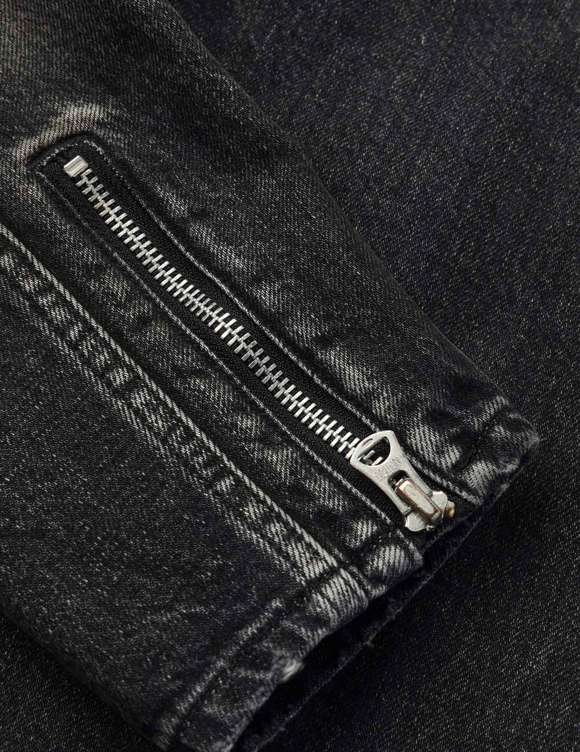 Seagull Embroidery Regular Fit Denim Rider Jacket