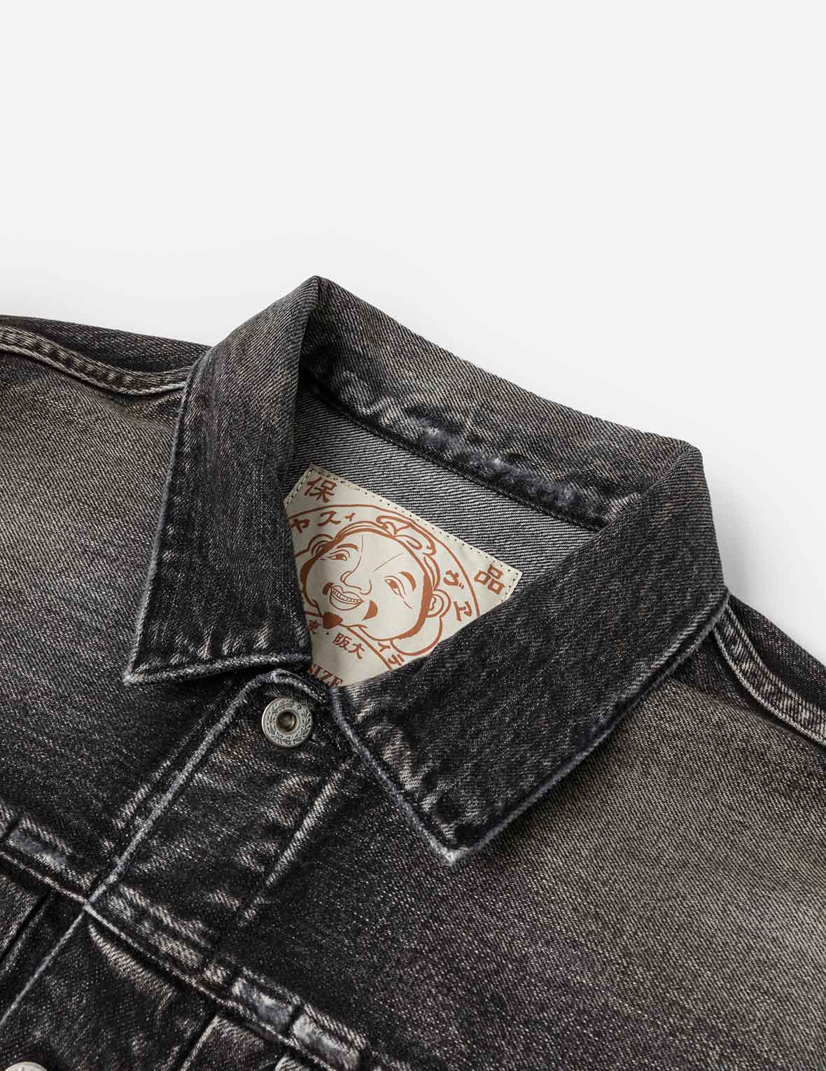 Seagull Print Regular Fit Denim Trucker Jacket