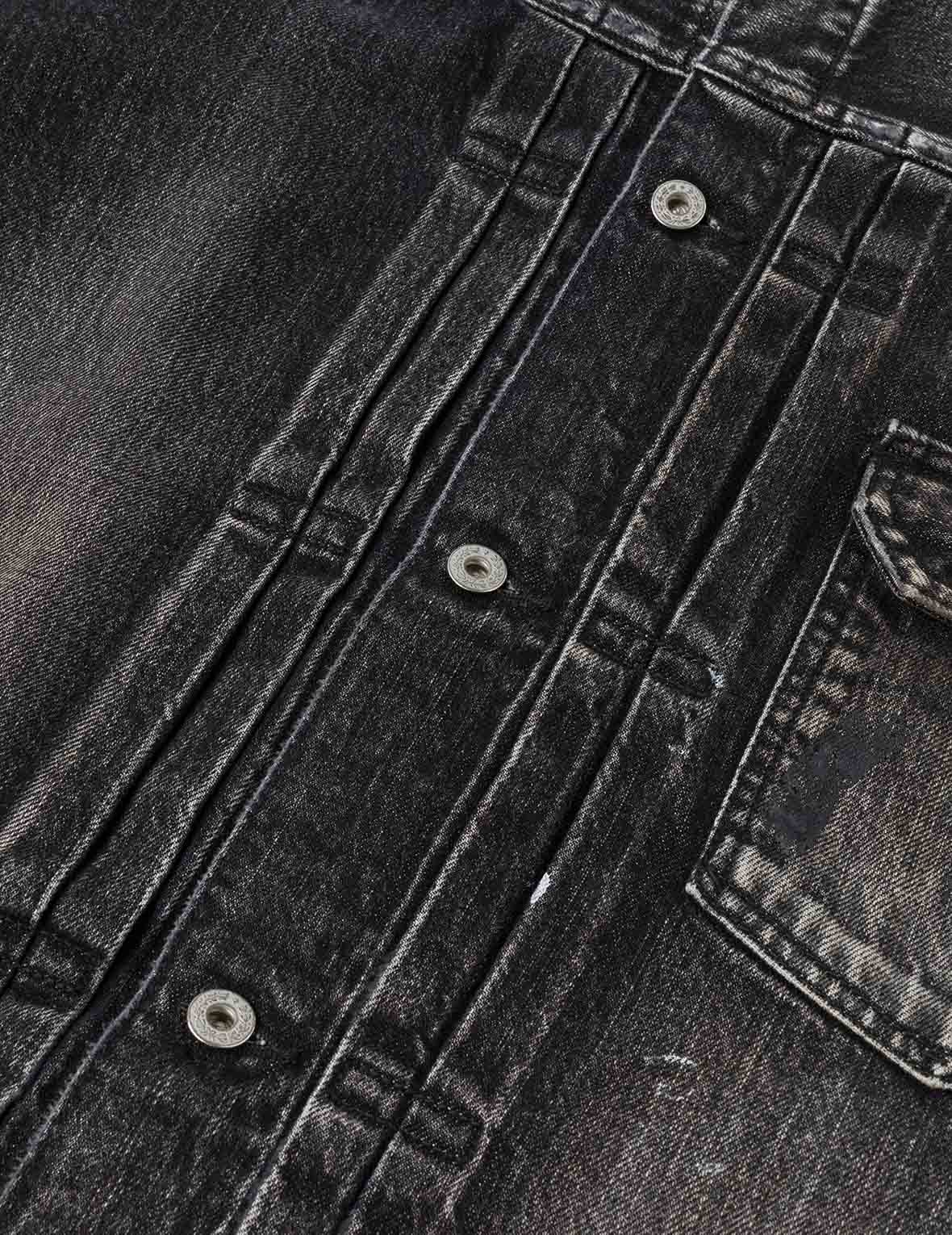 Seagull Print Regular Fit Denim Trucker Jacket