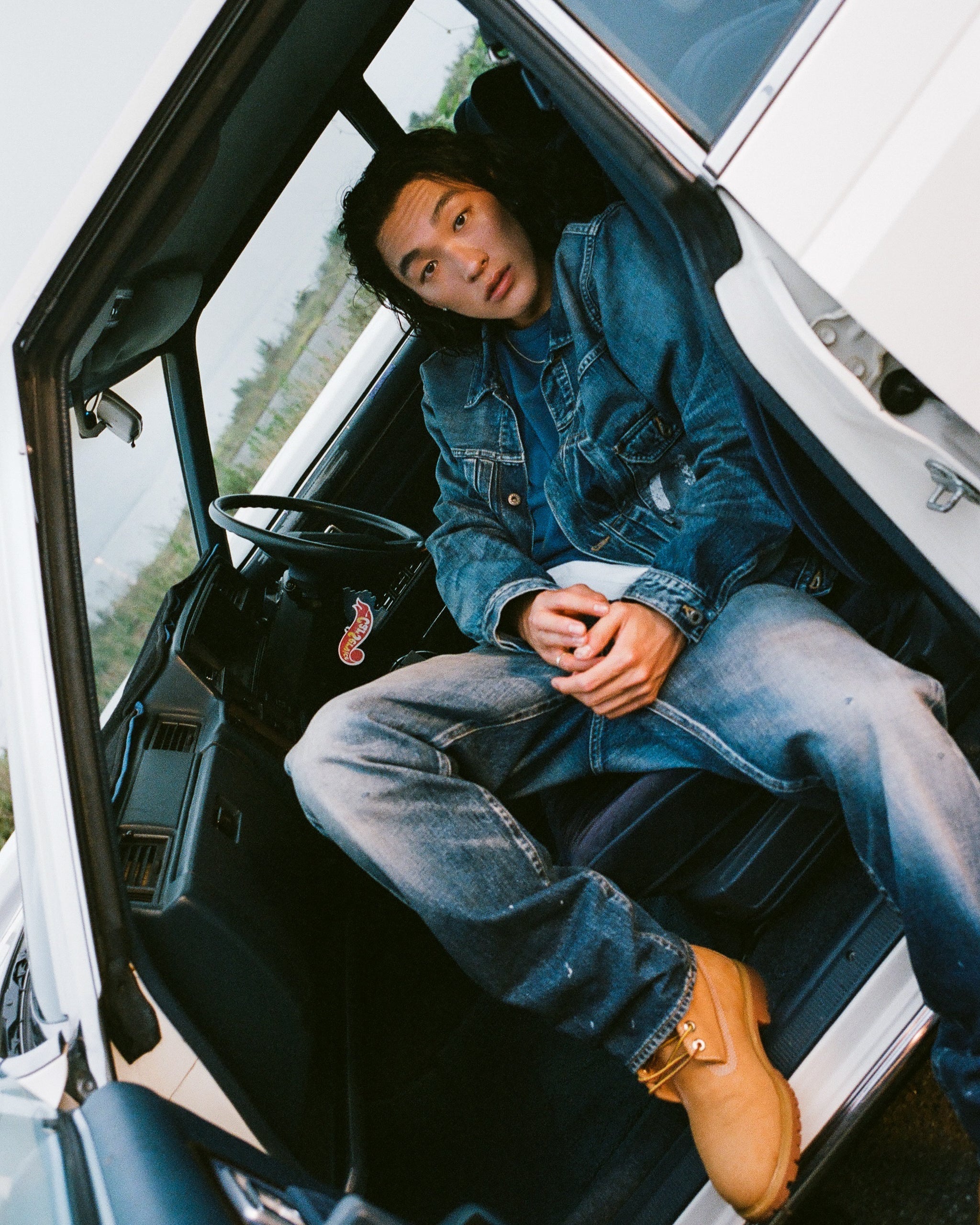 Seagull Print Regular Fit Denim Trucker Jacket