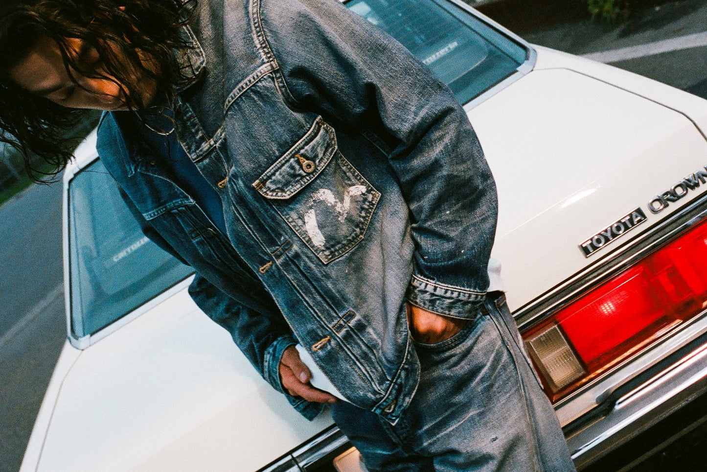 Seagull Print Regular Fit Denim Trucker Jacket
