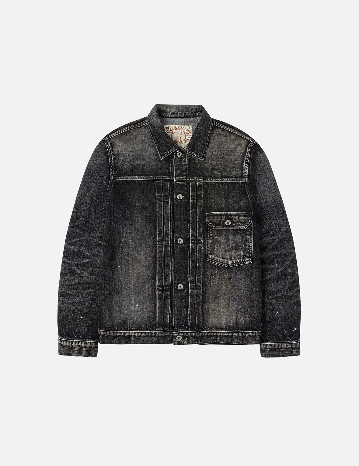 Seagull Print Regular Fit Denim Trucker Jacket