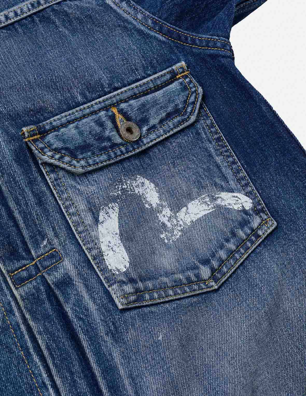 Seagull Print Regular Fit Denim Trucker Jacket