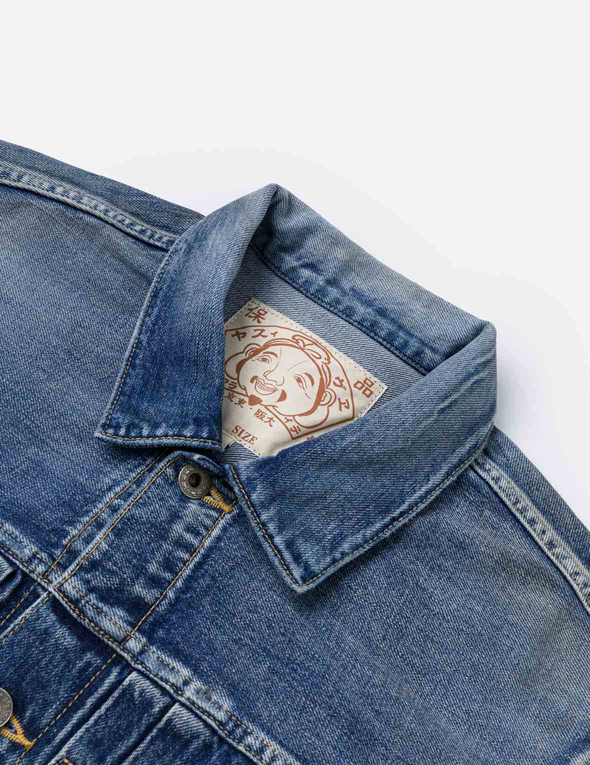 Seagull Print Regular Fit Denim Trucker Jacket