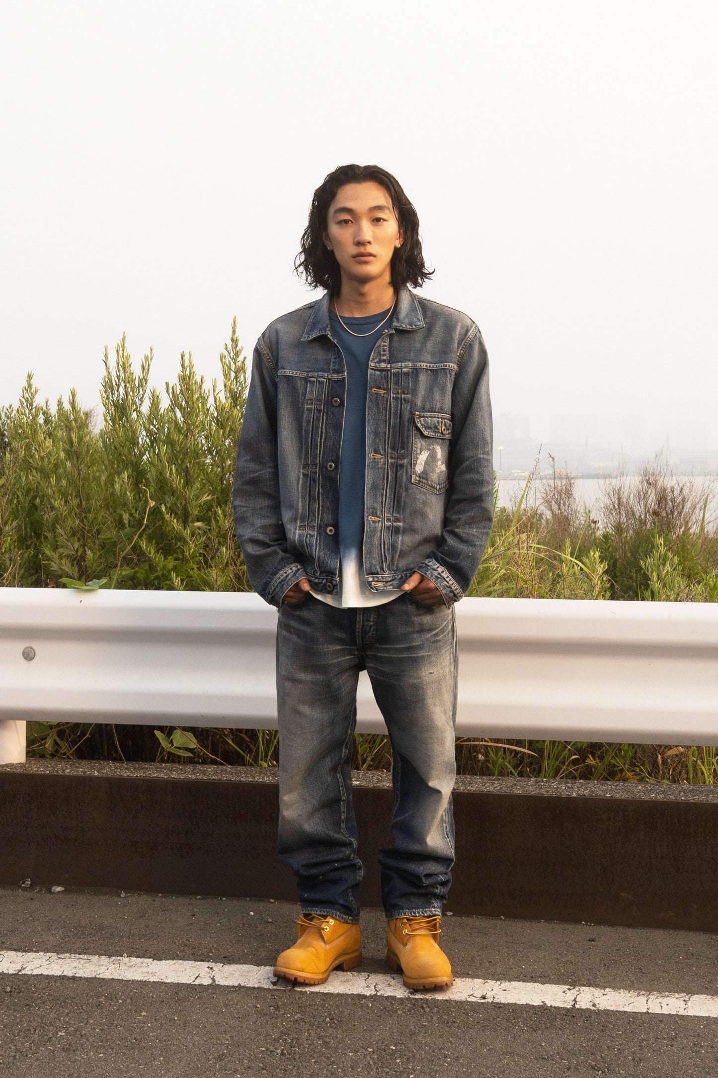 Seagull Print Regular Fit Denim Trucker Jacket