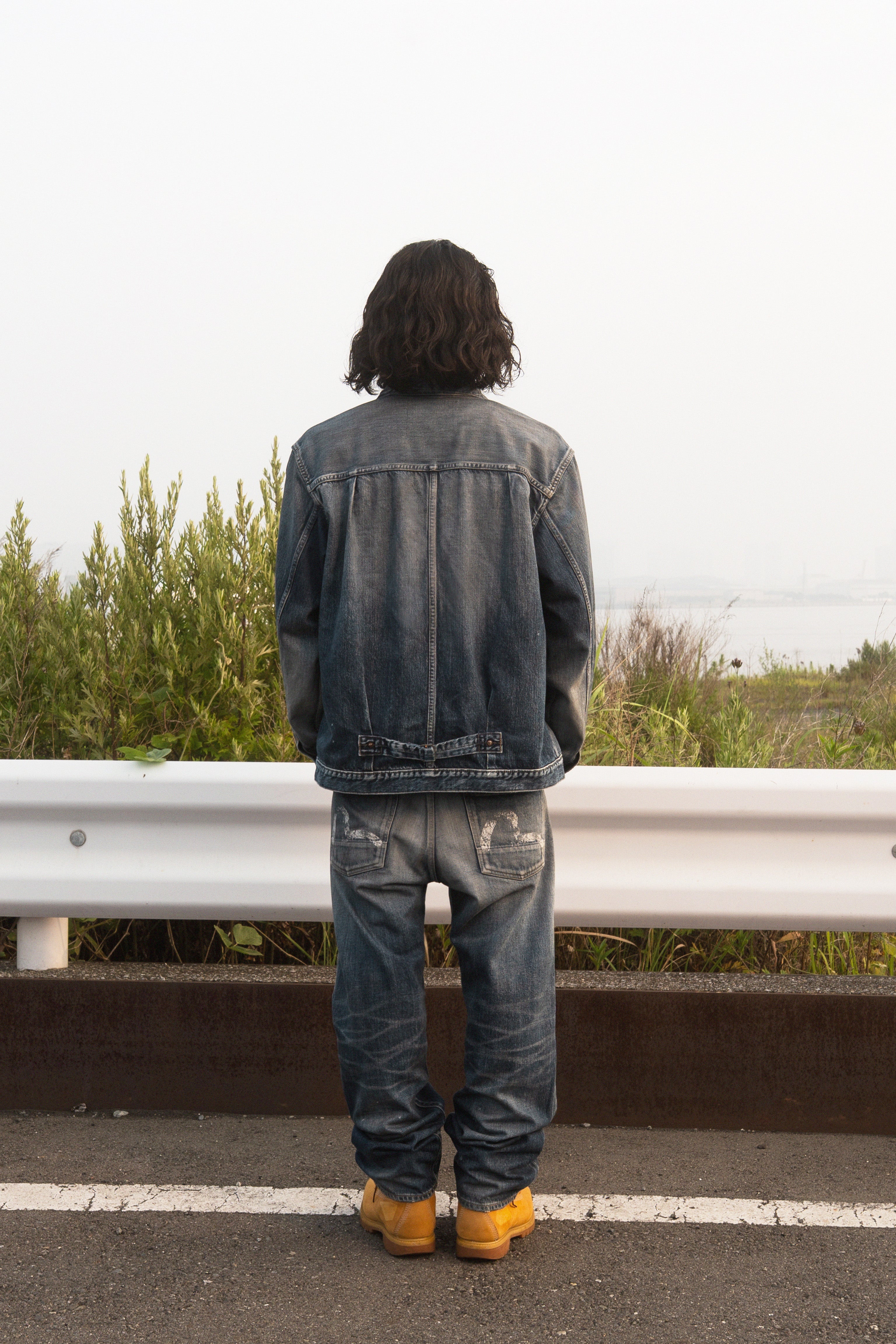 Seagull Print Regular Fit Denim Trucker Jacket