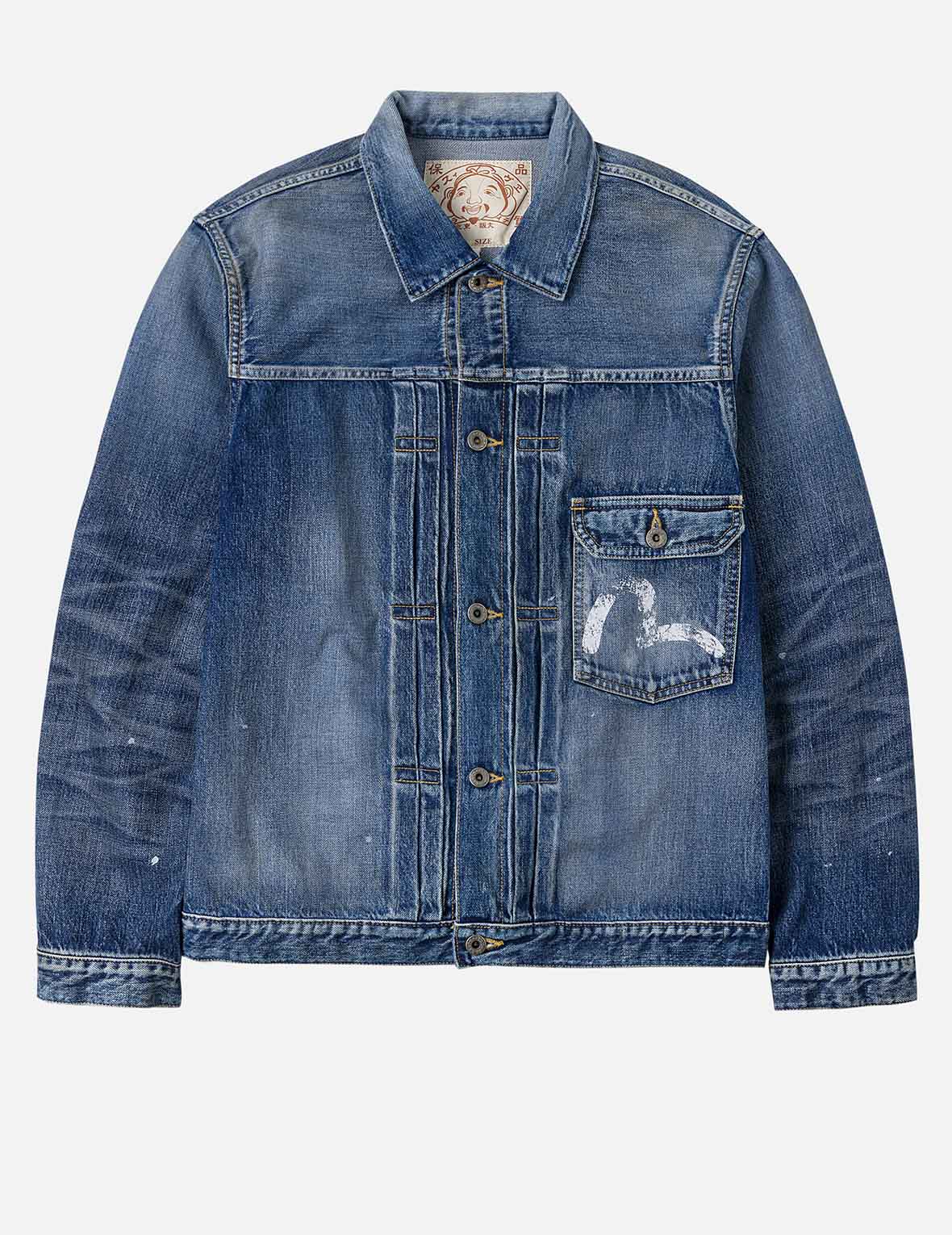 Seagull Print Regular Fit Denim Trucker Jacket