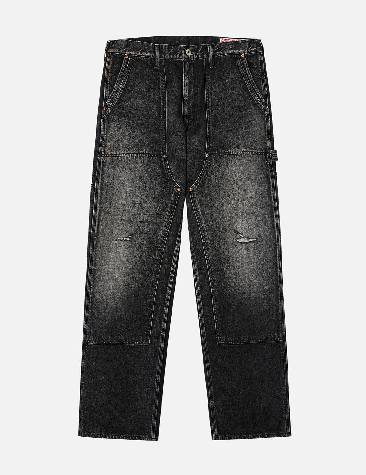Washed Seagull Print Regular Fit Painter Jeans