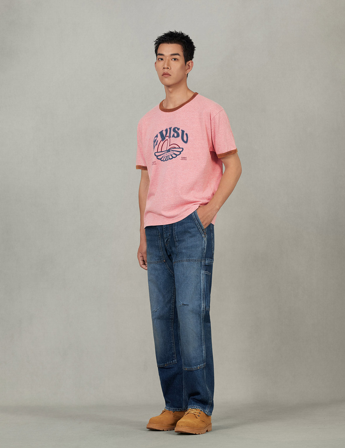Washed Seagull Print Regular Fit Painter Jeans – EVISU