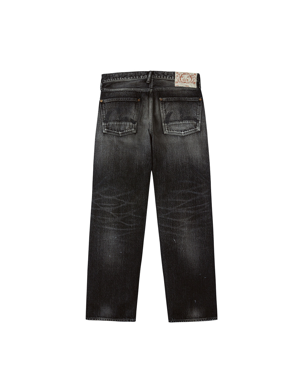 Washed Seagull Print Regular Fit Jeans