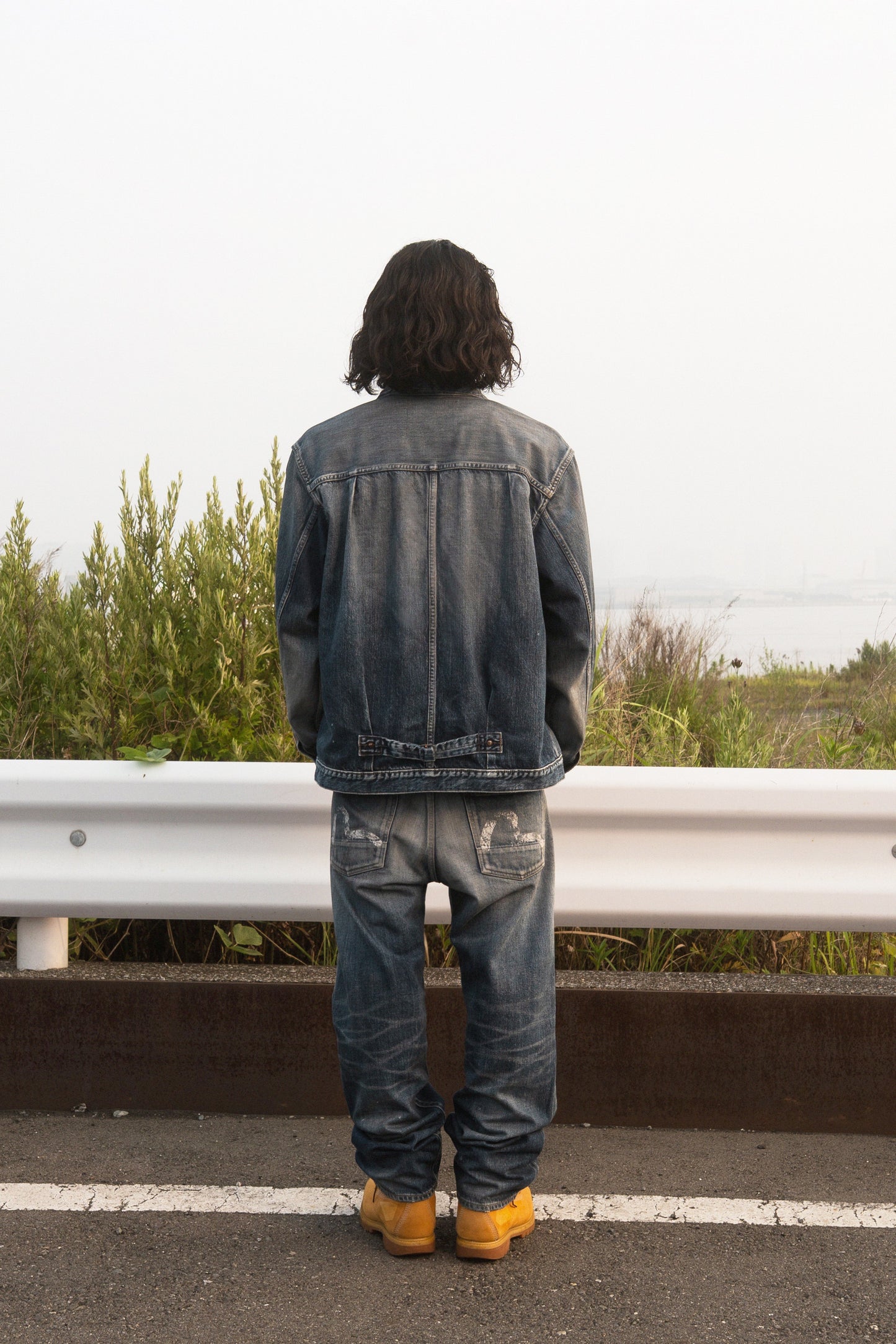 Washed Seagull Print Regular Fit Jeans