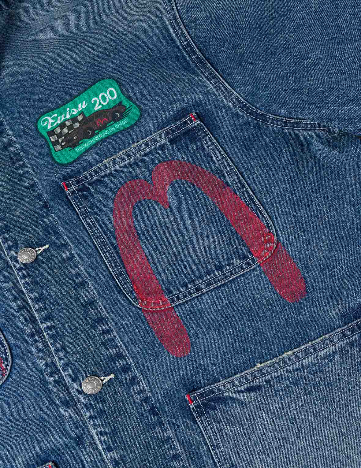 Multi Patches Denim Chore Jacket – EVISU