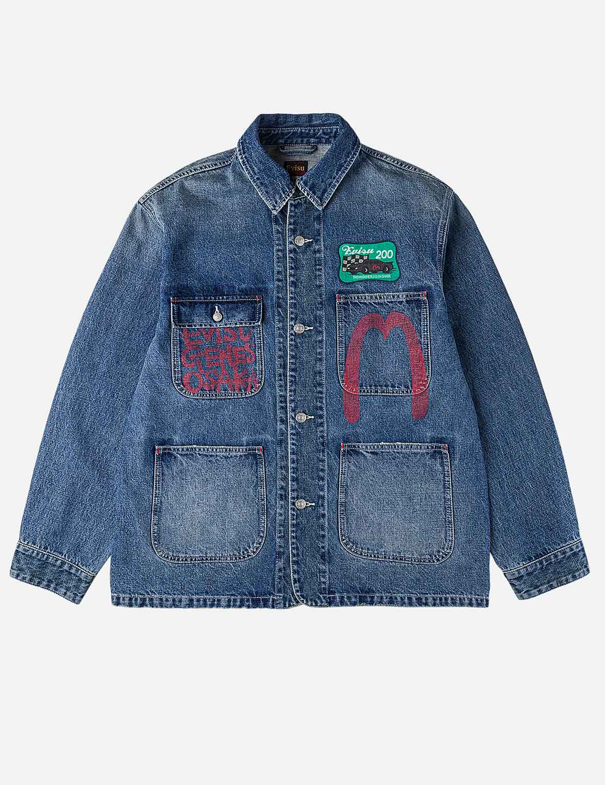 Multi Patches Denim Chore Jacket – EVISU