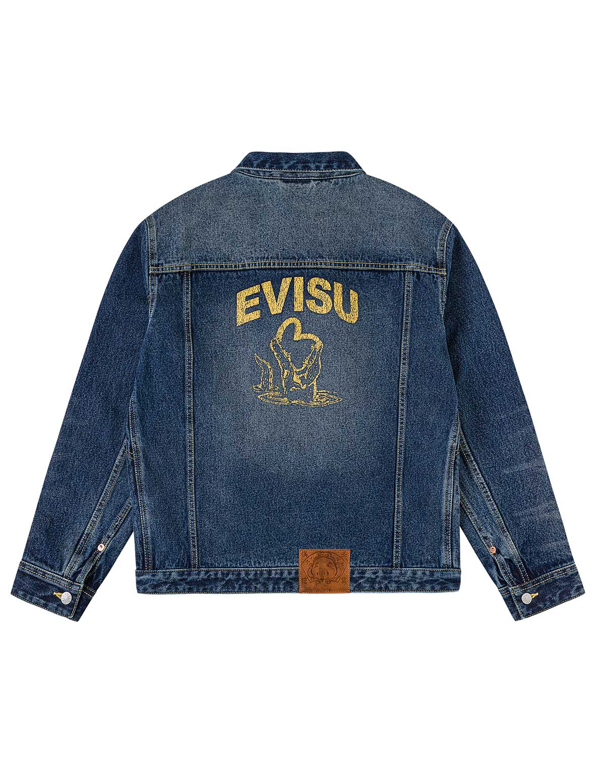 Sand Washed Crocodile Print Denim Jacket