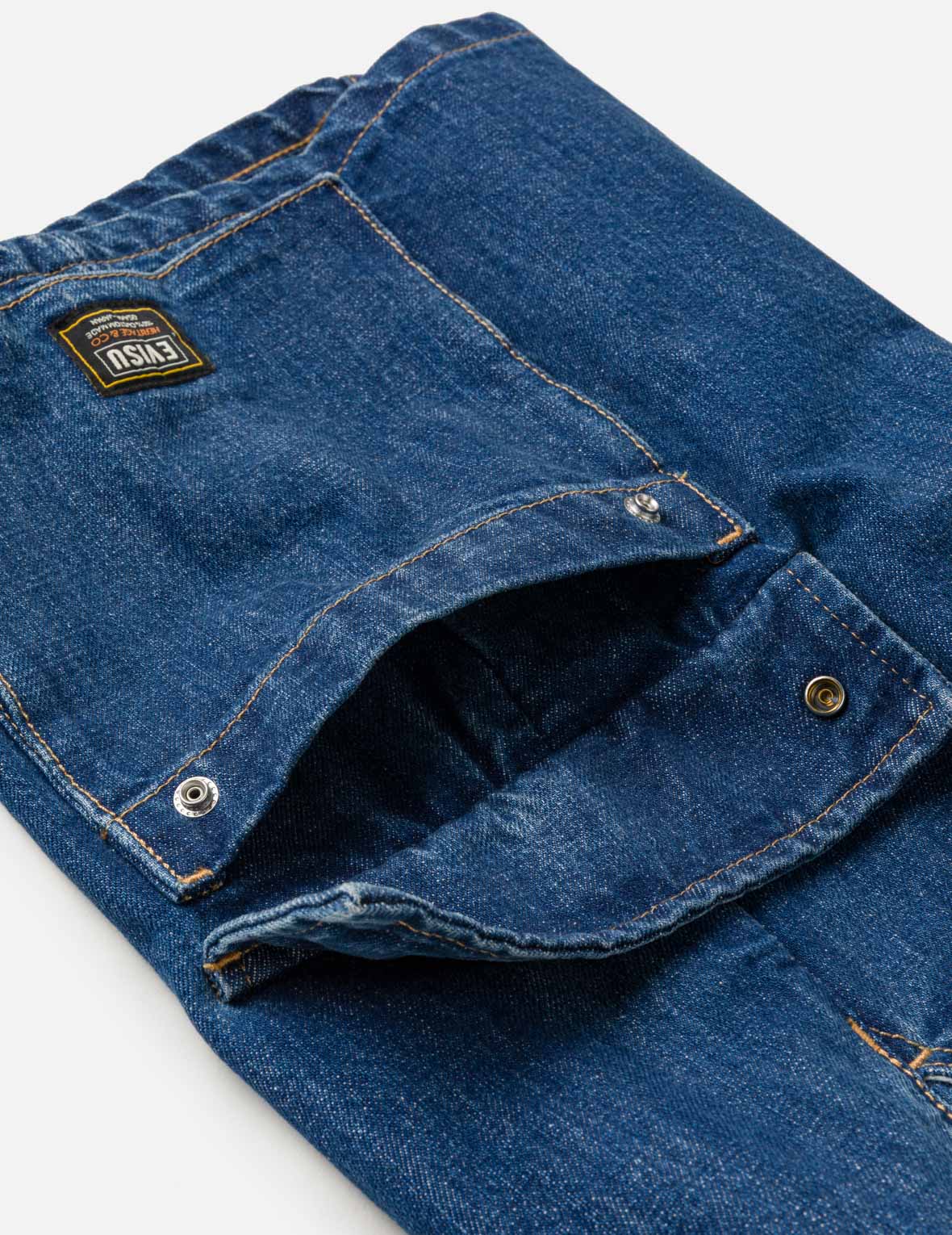 Multi-Pocket Seagull Dark Indigo Jorts – EVISU