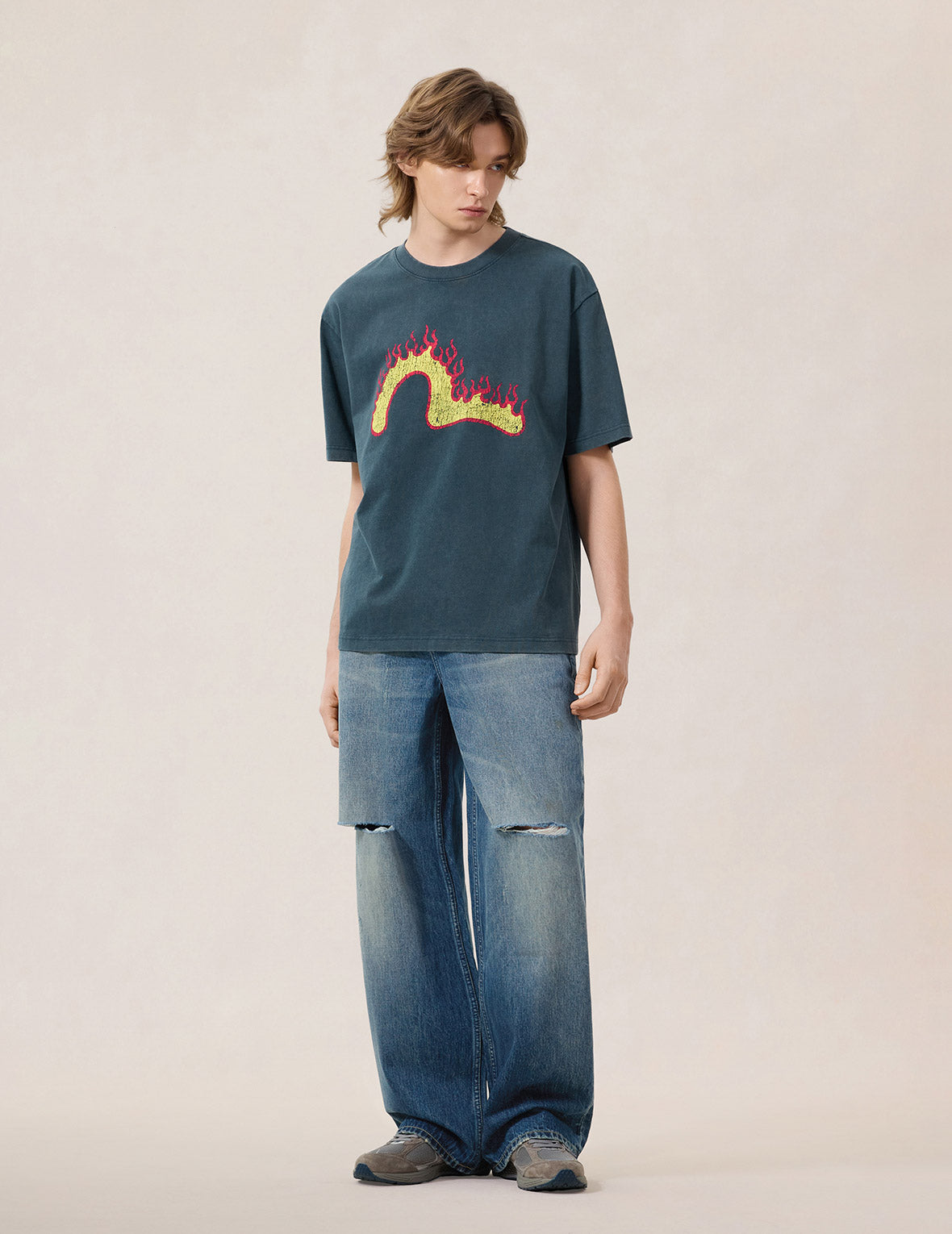 Heavy Washed and Distressed Jeans – EVISU