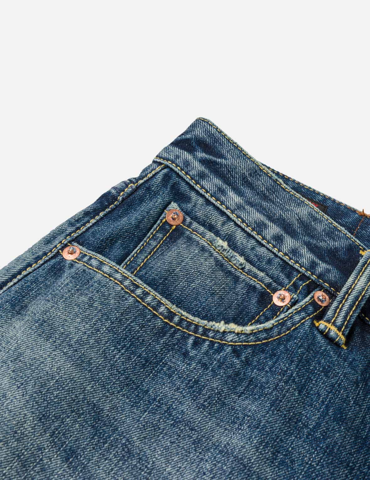 Heavy Washed and Distressed Jeans – EVISU