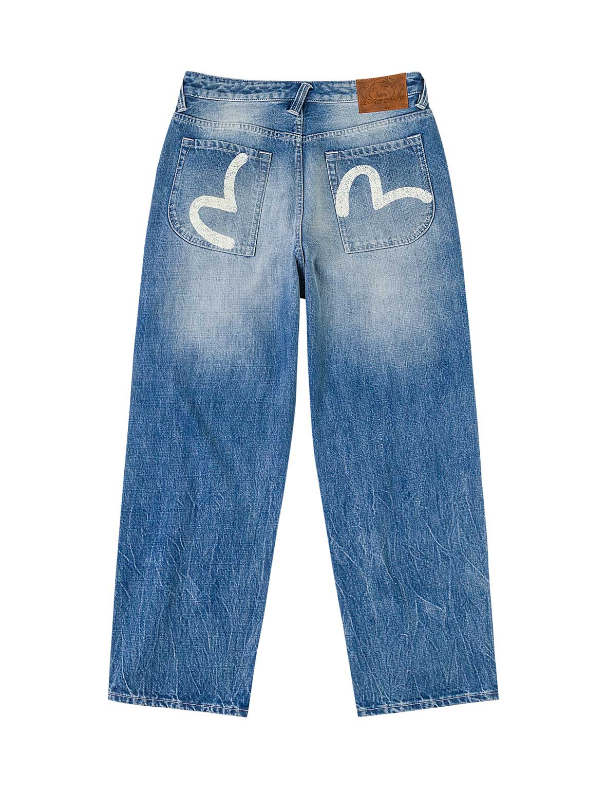 Seagull Print Double Knee Jeans
