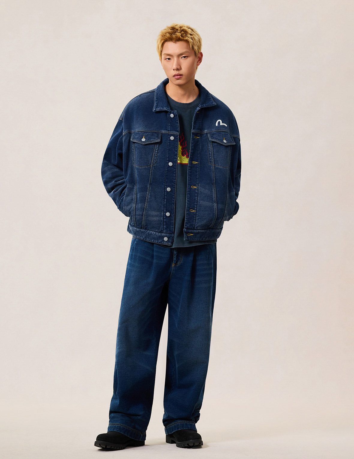 Washed Type 1 Denim Patchwork Jacket – EVISU