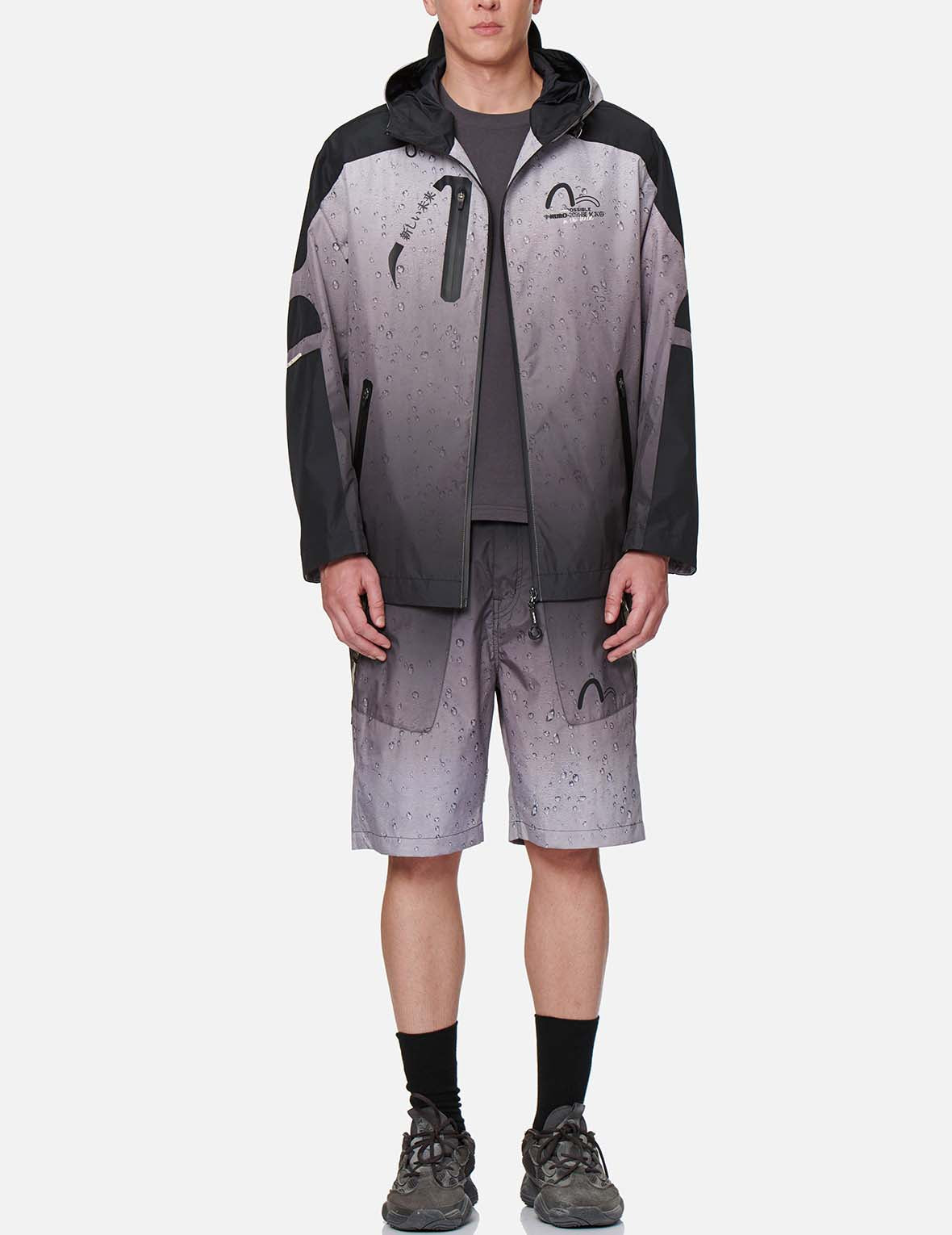 3D Raindrop Print Trail Windbreaker Jacket – EVISU