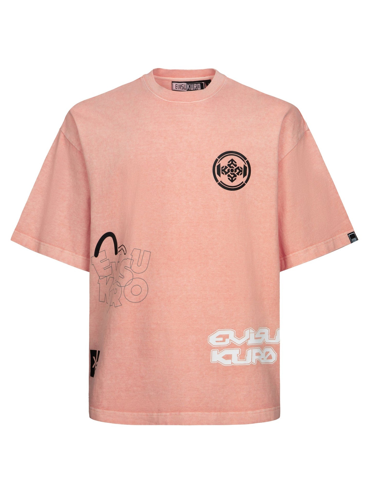 Multi Logo Print Oversized T-Shirt