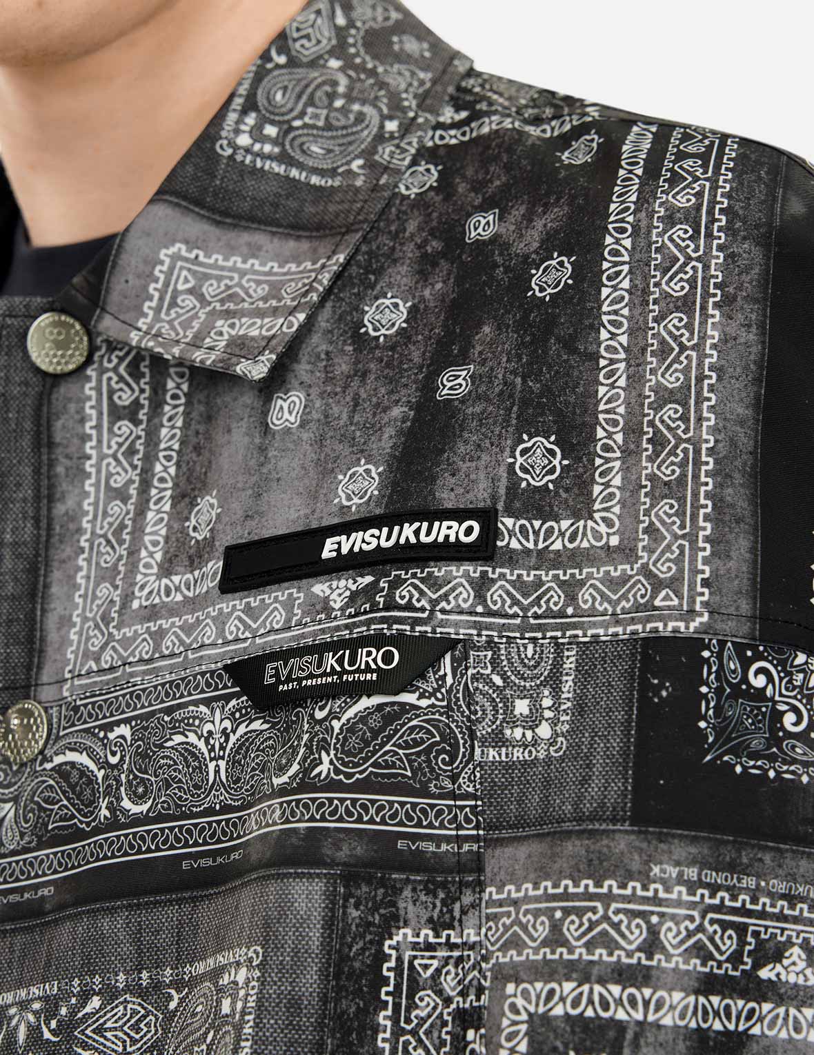 Allover Paisley Print Oversized Coach Jacket