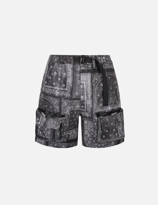 Allover Paisley Print Relax Fit Cargo Shorts