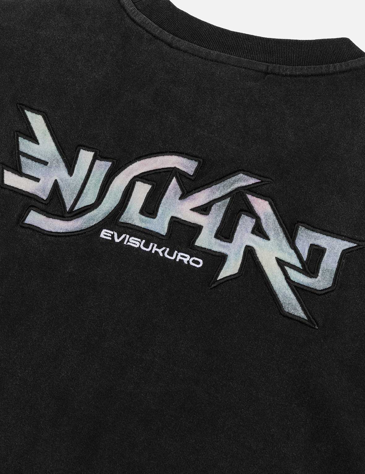 EVISUKURO Embroidery Washed Relax Fit T-shirt