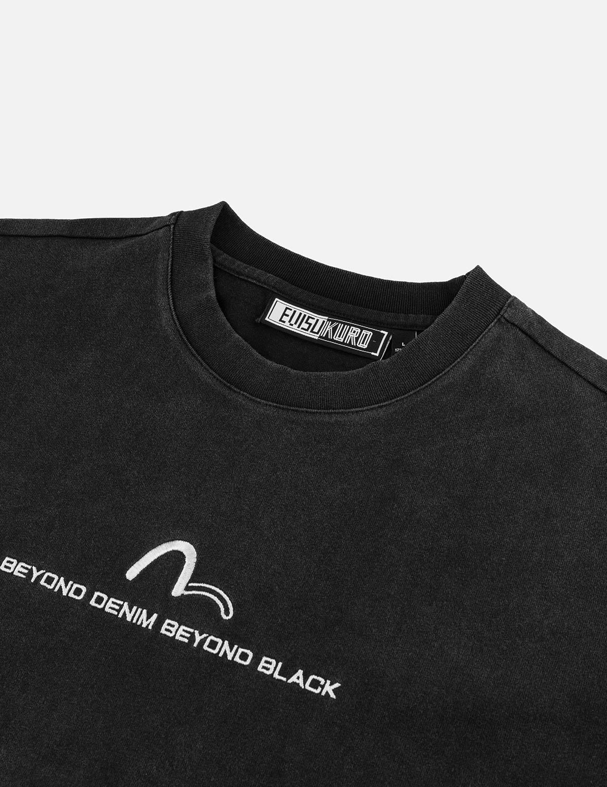 EVISUKURO Embroidery Washed Relax Fit T-shirt