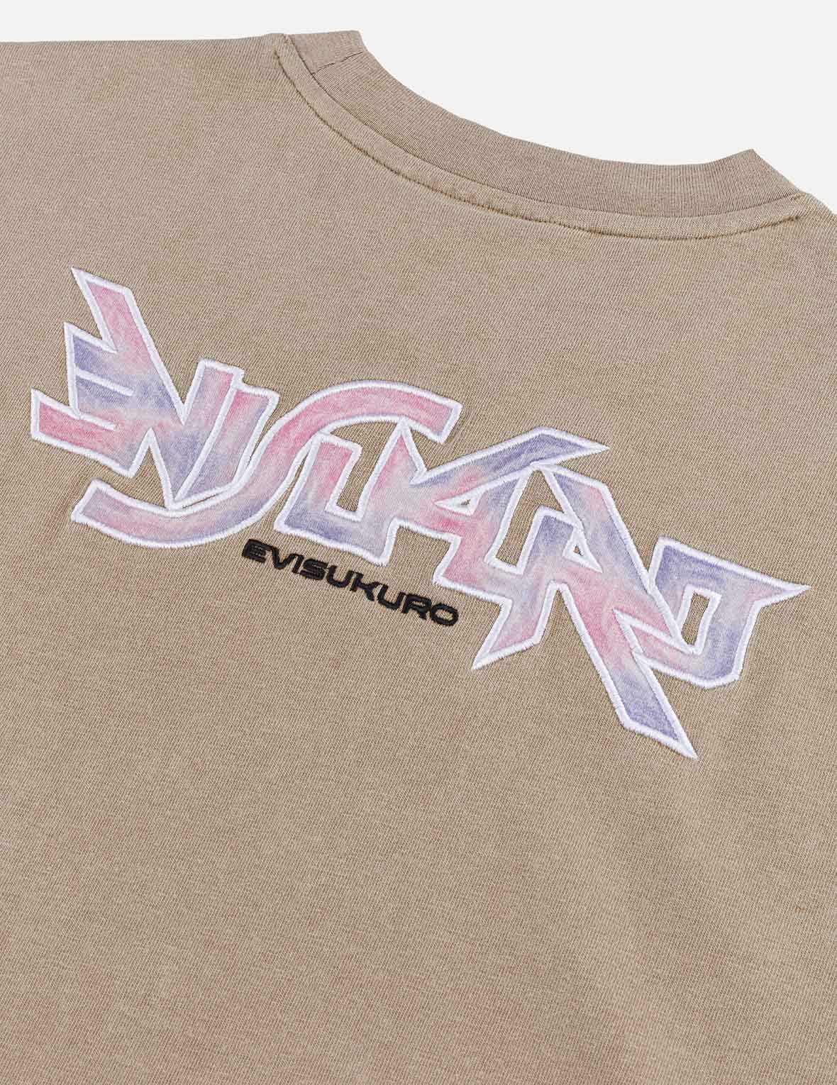 EVISUKURO Embroidery Washed Relax Fit T-shirt