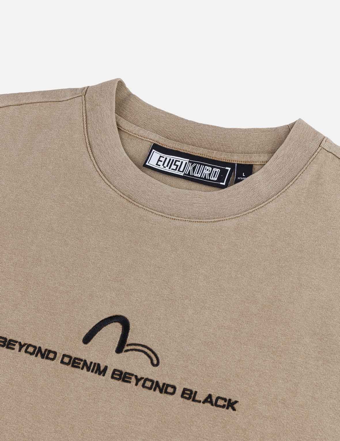 EVISUKURO Embroidery Washed Relax Fit T-shirt