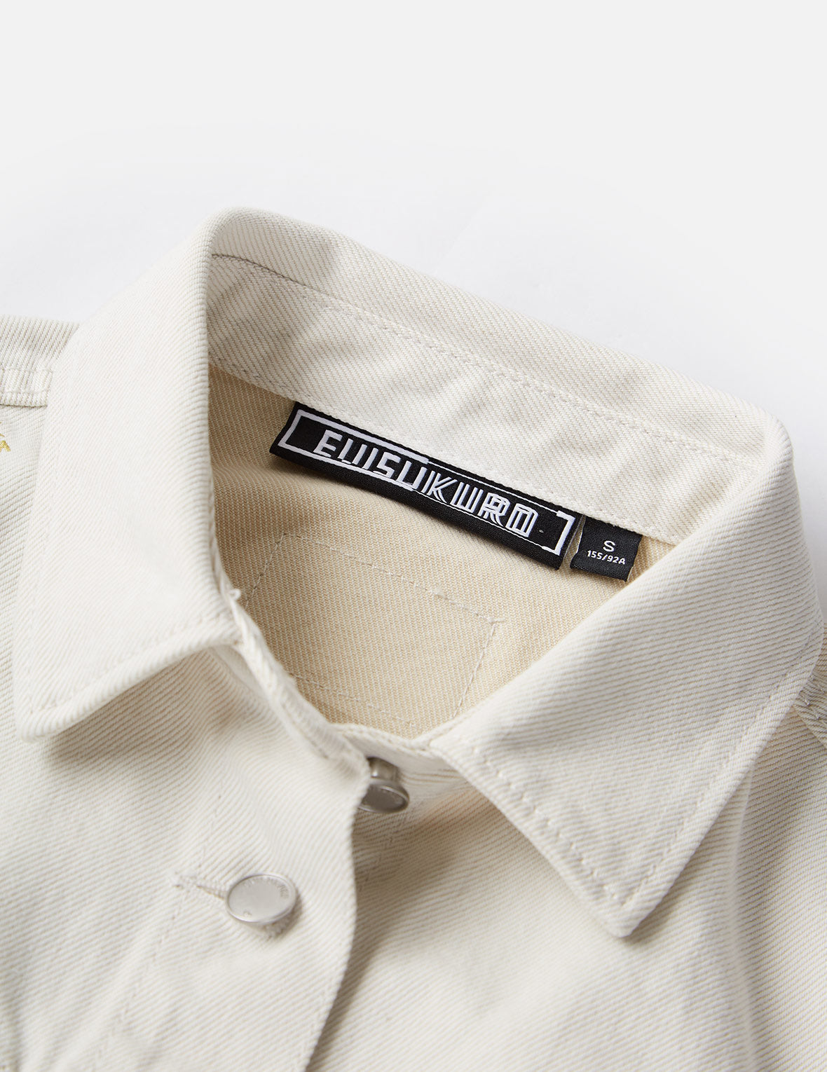 Slashed Seagull Embroidered Denim Dungaree Dress