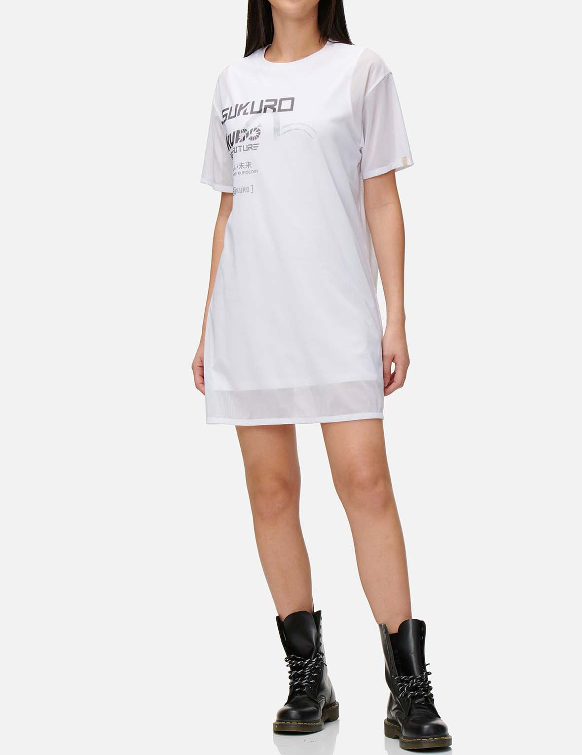 Mesh Overlay T shirt Dress EVISU