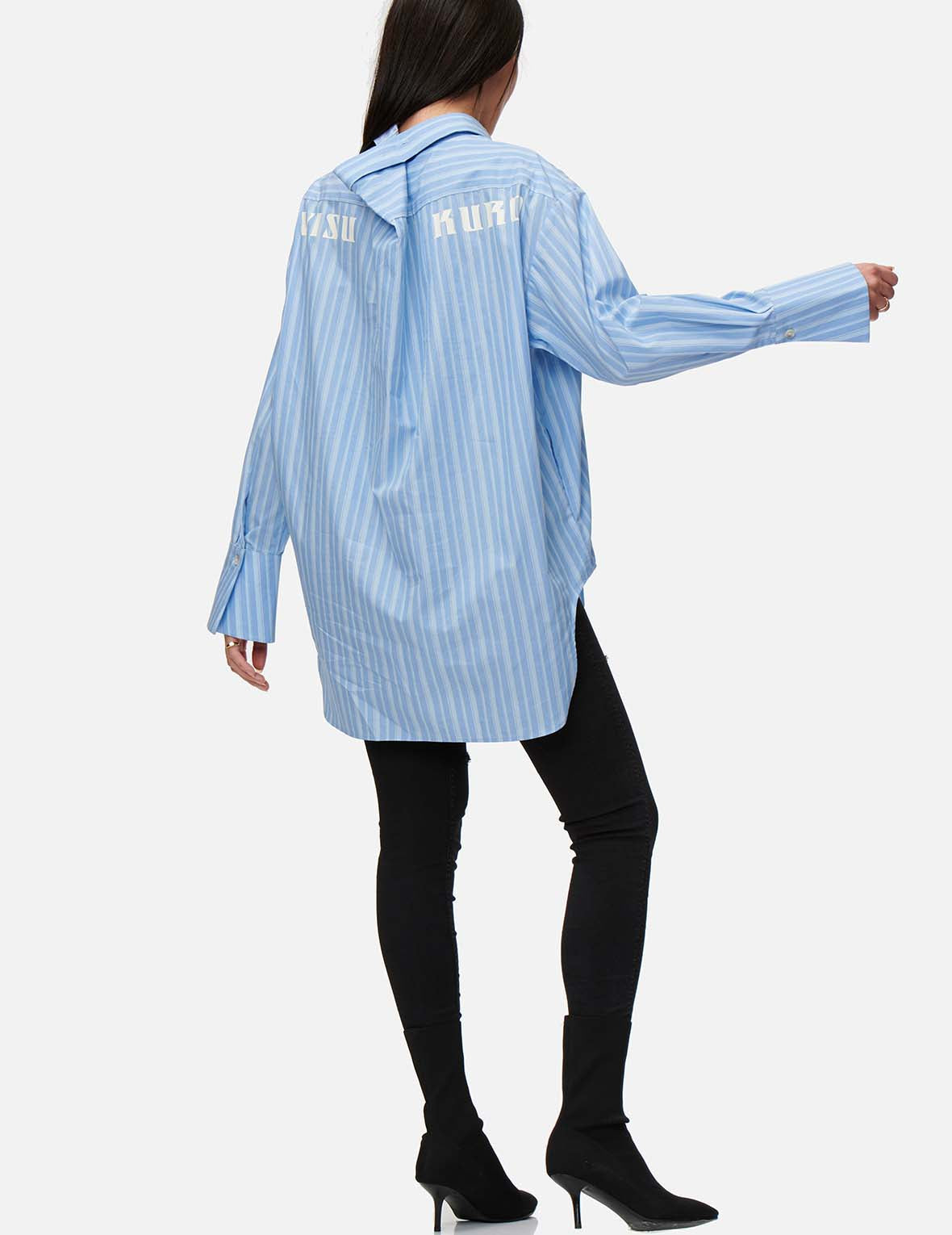 烫金印花条纹衬衫
