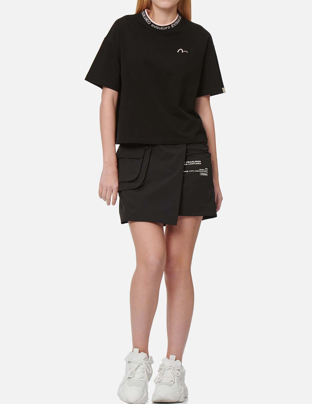 Buckle-Belted Wrap Skirt