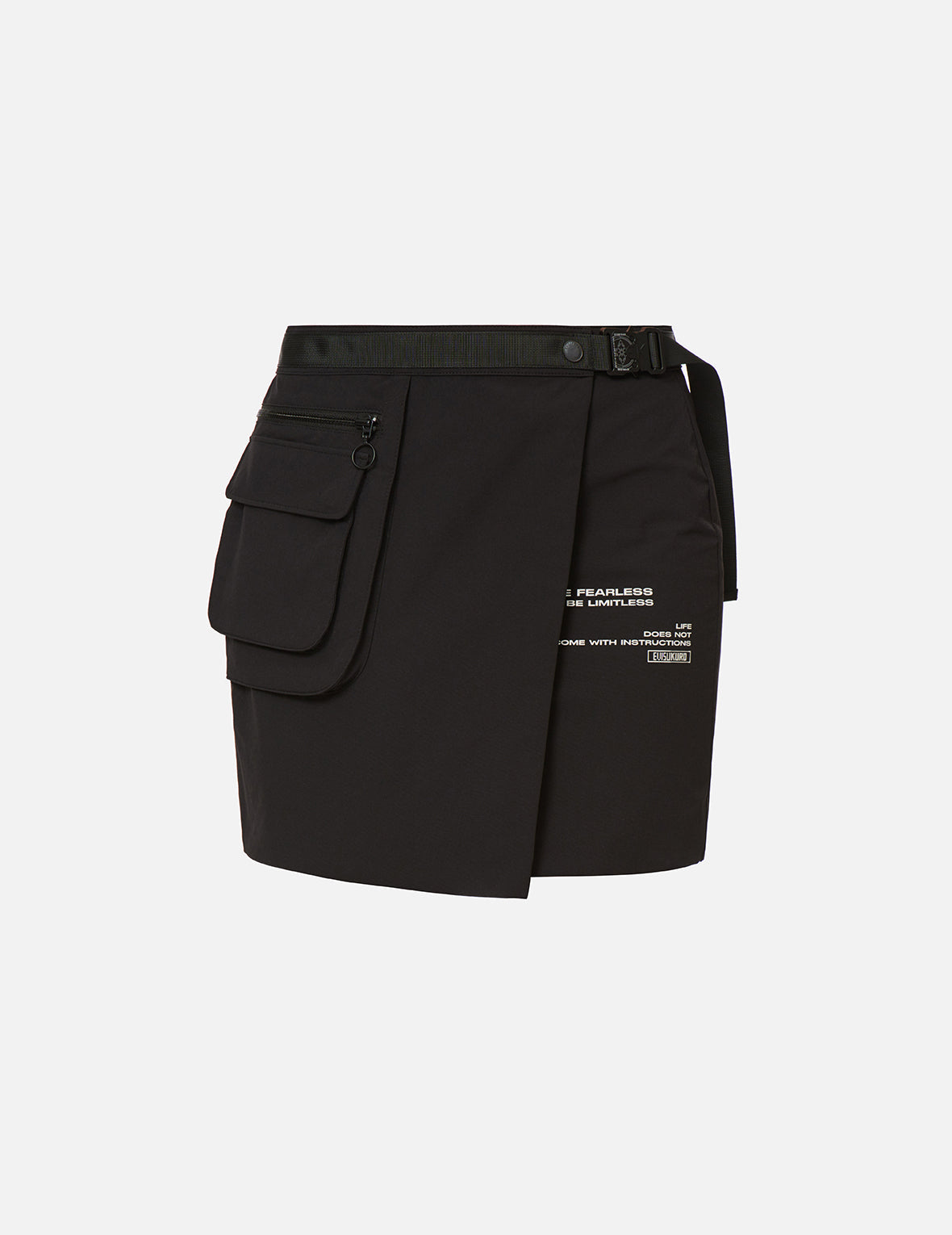 Buckle-Belted Wrap Skirt