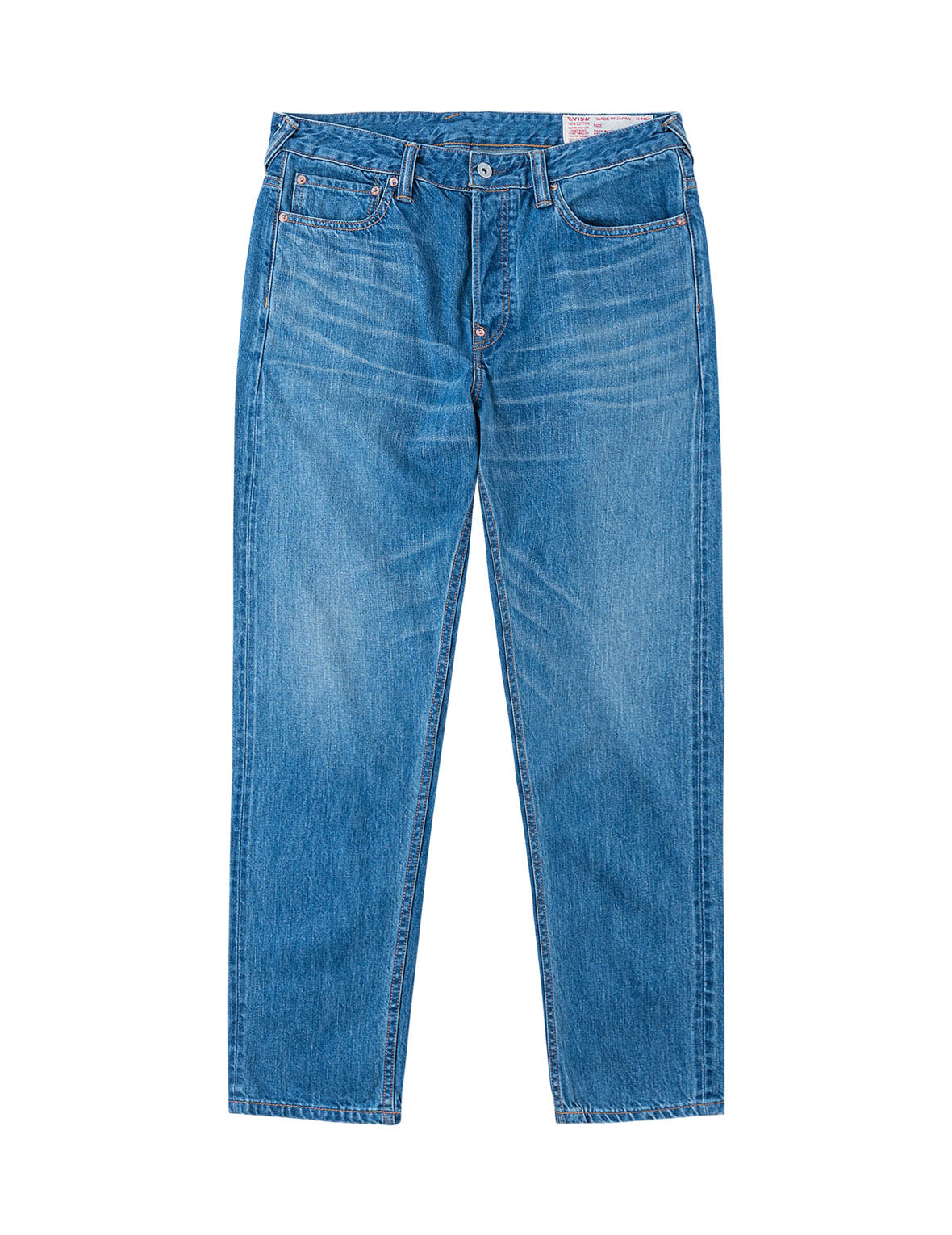 Light-washed Seagull Print Taper Fit Jeans #2017