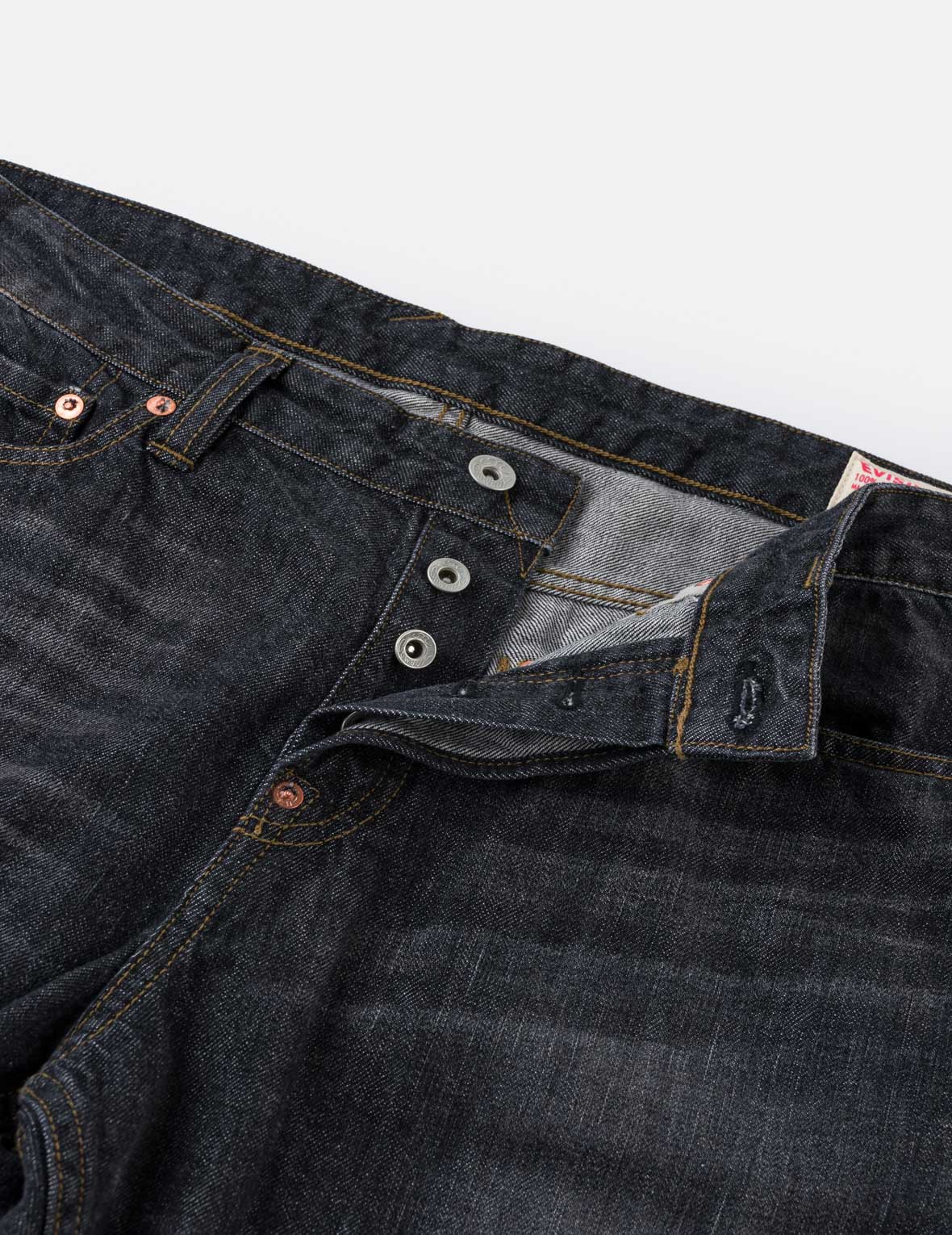 Black Washed Seagull Print Taper Fit Jeans #2017