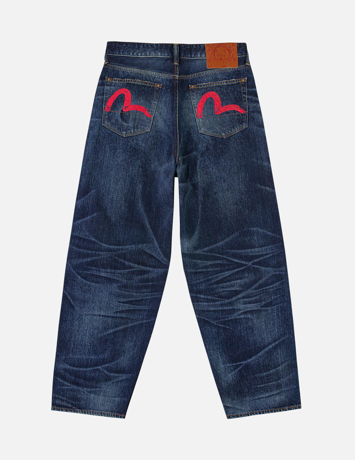 Mid-washed Seagull Print Loose Fit Jeans #2038 – EVISU