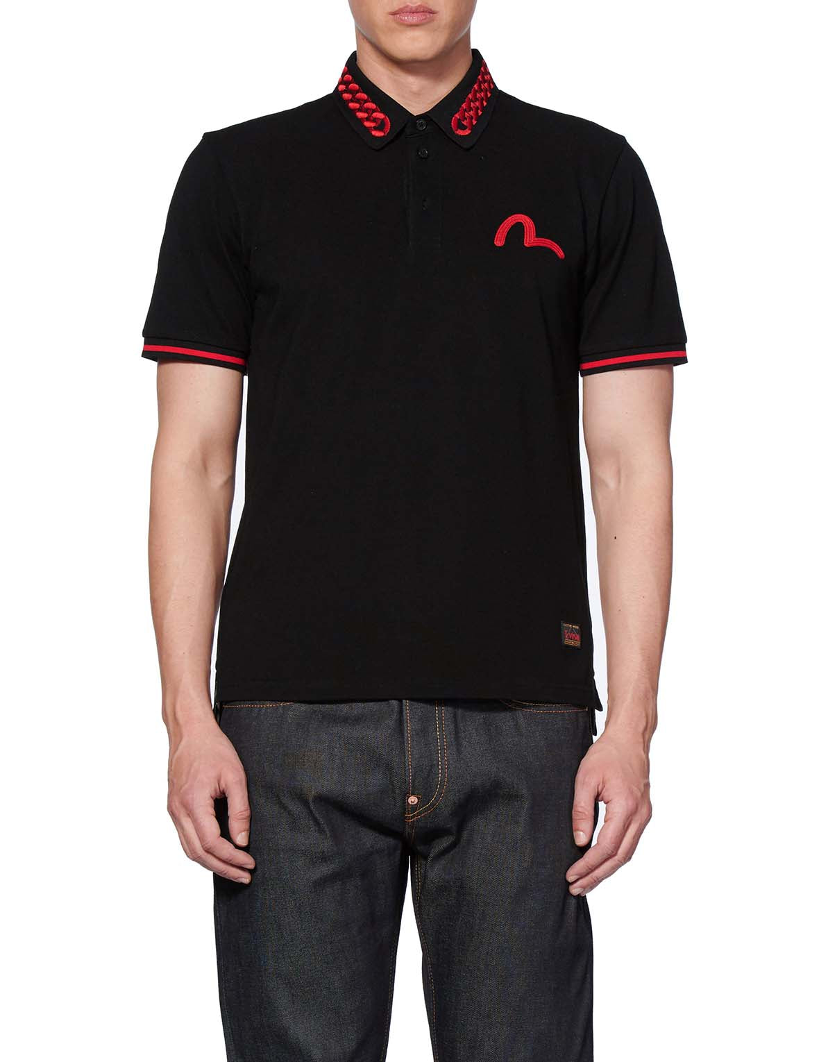 Chain Embroidered Polo Shirt